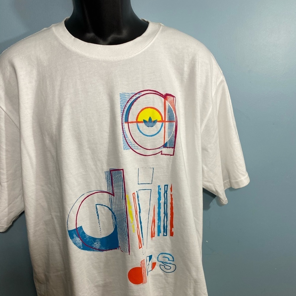 Men’s White ADIDAS SPLIT ADI TEE - Picture 3 of 4